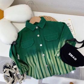 Fashionable And Personalized Boy's Spring Denim Jacket (Option: Green-90cm)