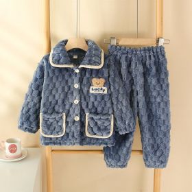 Children's Pajamas Autumn Flannel Home (Option: Dark Gray-100 Yards)